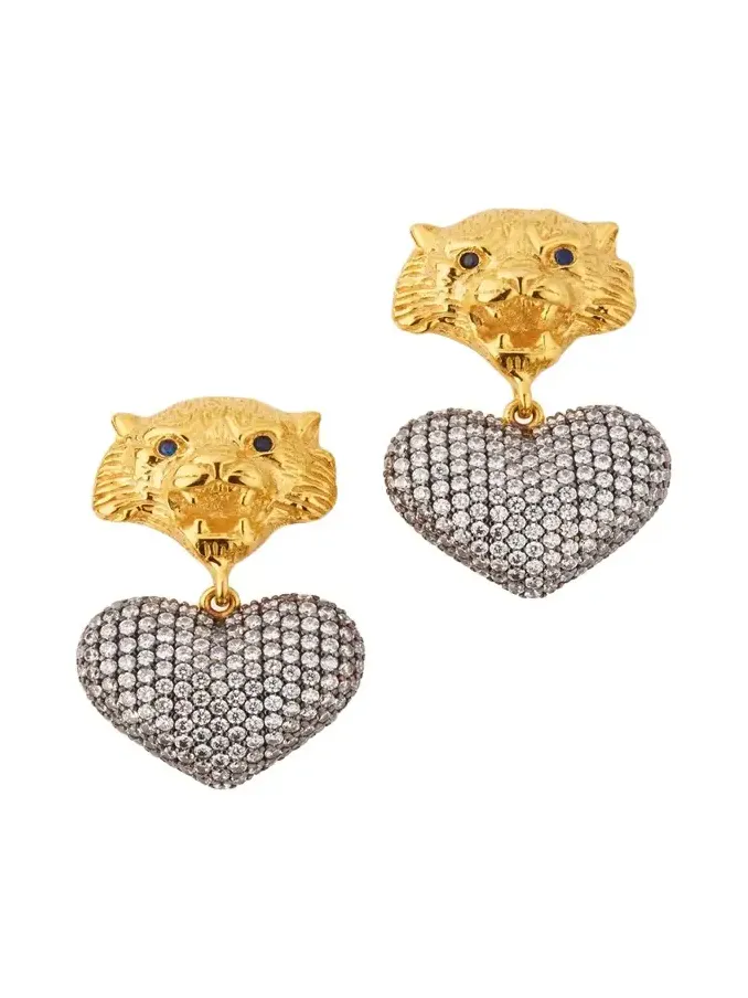 Tiger Heart Dangle Earrings Tiger Heart Dangle Earrings