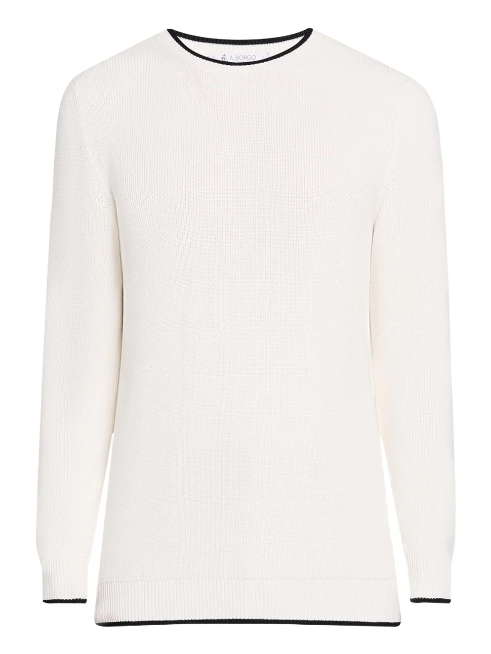 Bergdorf Goodman Men's Tipped Silk-Cotton Rib Sweater