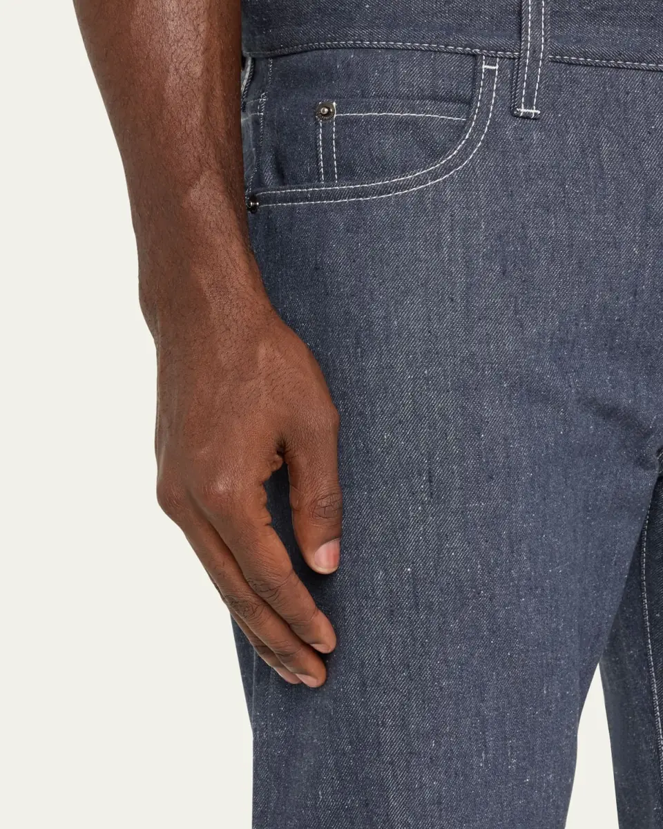 Loro Piana Men's Quarona Soft Denim Pants | Thumbnail 8 Loro Piana Men's Quarona Soft Denim Pants | Thumbnail 8