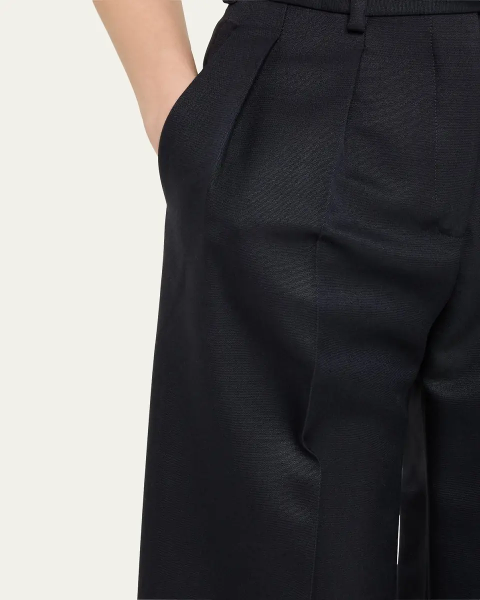Loro Piana Devin Wide Leg Barathea Wool Trousers | Thumbnail 5 Loro Piana Devin Wide Leg Barathea Wool Trousers | Thumbnail 5