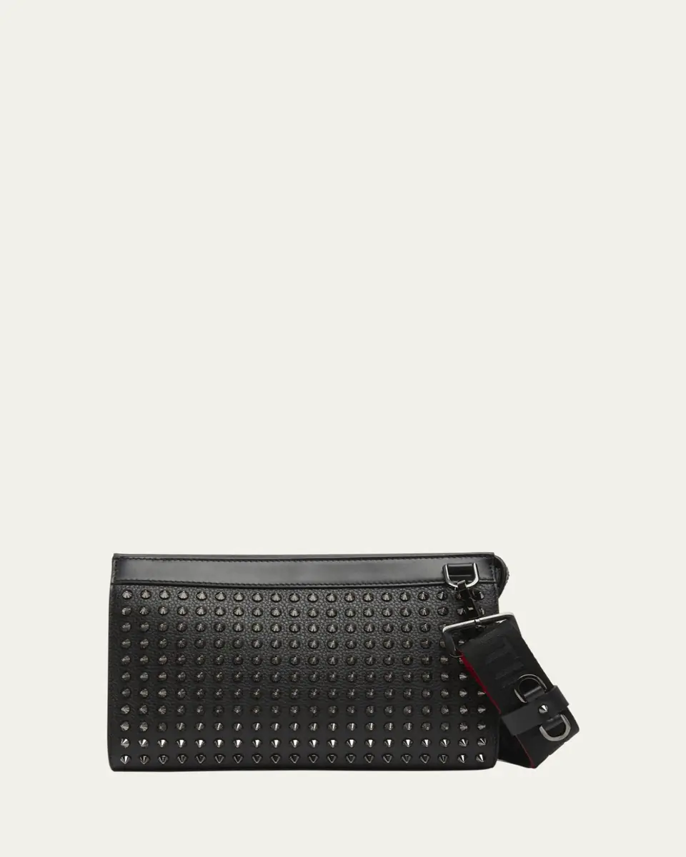 Christian Louboutin Men's Funky Leather Empire Spikes Crossbody Bag | Thumbnail 4 Christian Louboutin Men's Funky Leather Empire Spikes Crossbody Bag | Thumbnail 4