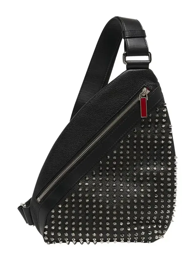 Men's Funky Leather Empire Spikes Sling Bag