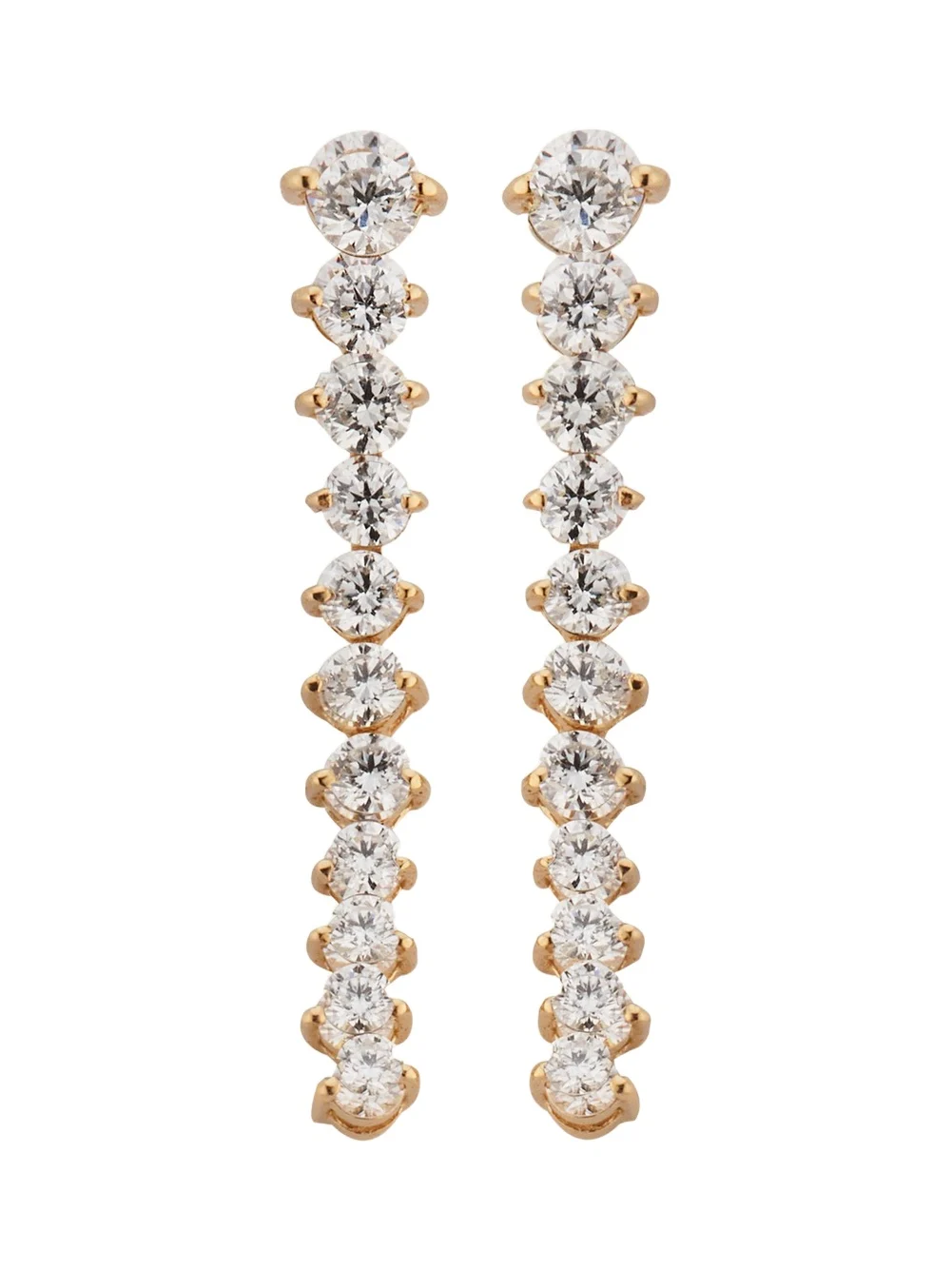 14K Gold Flawless Tennis Linear Diamond Ear Crawlers 14K Gold Flawless Tennis Linear Diamond Ear Crawlers
