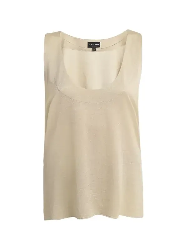 Chain-Necklace Scoop-Neck Shiny Viscose Jersey Tank Top Chain-Necklace Scoop-Neck Shiny Viscose Jersey Tank Top