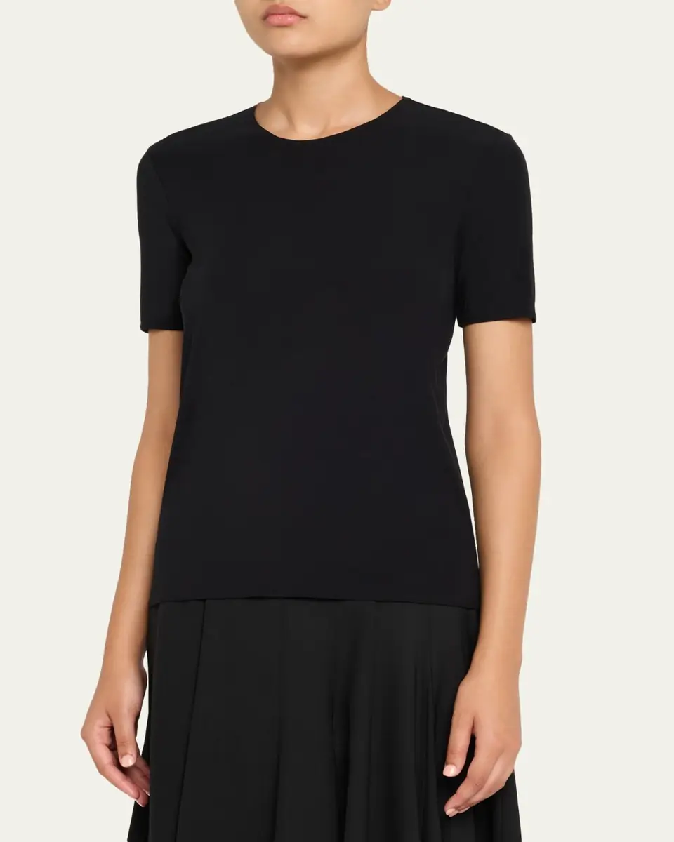 Wolford Pure Jersey Short-Sleeve Crewneck Top | Thumbnail 4