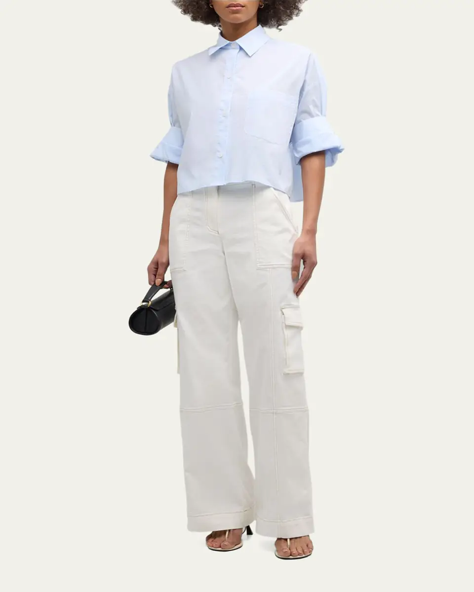TWP Next Ex Cropped Shirt in Superfine Cotton | Thumbnail 11