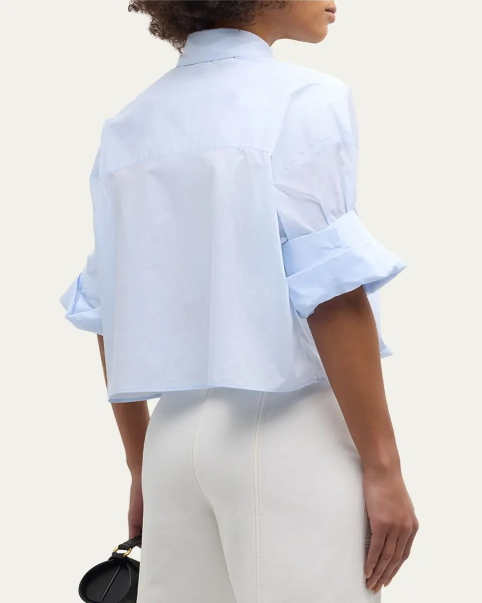 TWP Next Ex Cropped Shirt in Superfine Cotton | Thumbnail 12
