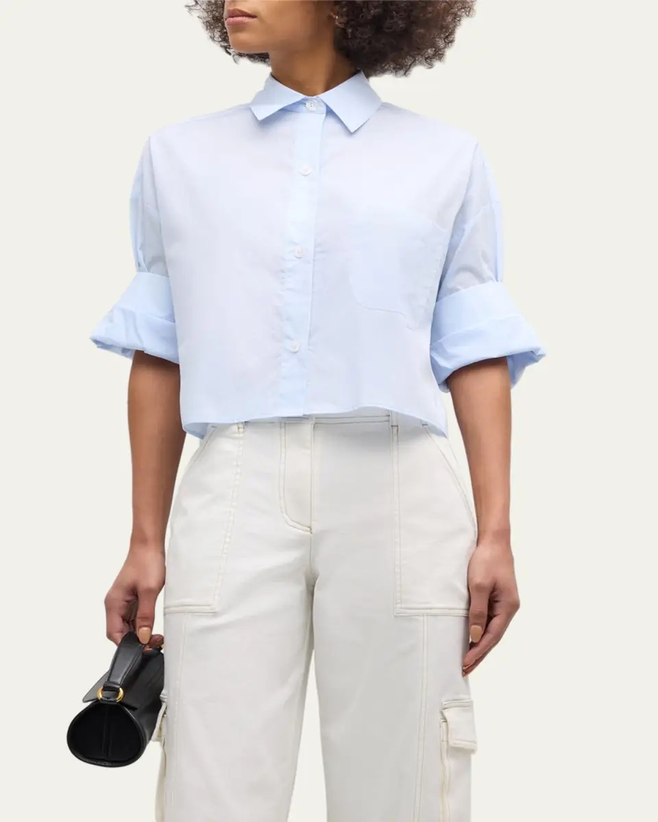 TWP Next Ex Cropped Shirt in Superfine Cotton | Thumbnail 13