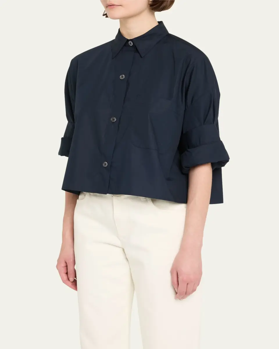 TWP Next Ex Cropped Shirt in Superfine Cotton | Thumbnail 17