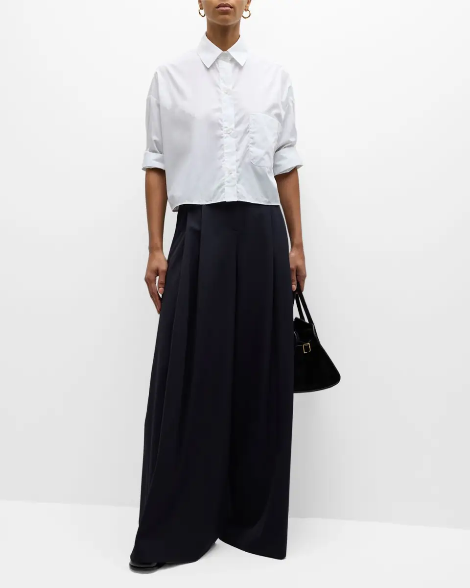 TWP Next Ex Cropped Shirt in Superfine Cotton | Thumbnail 19
