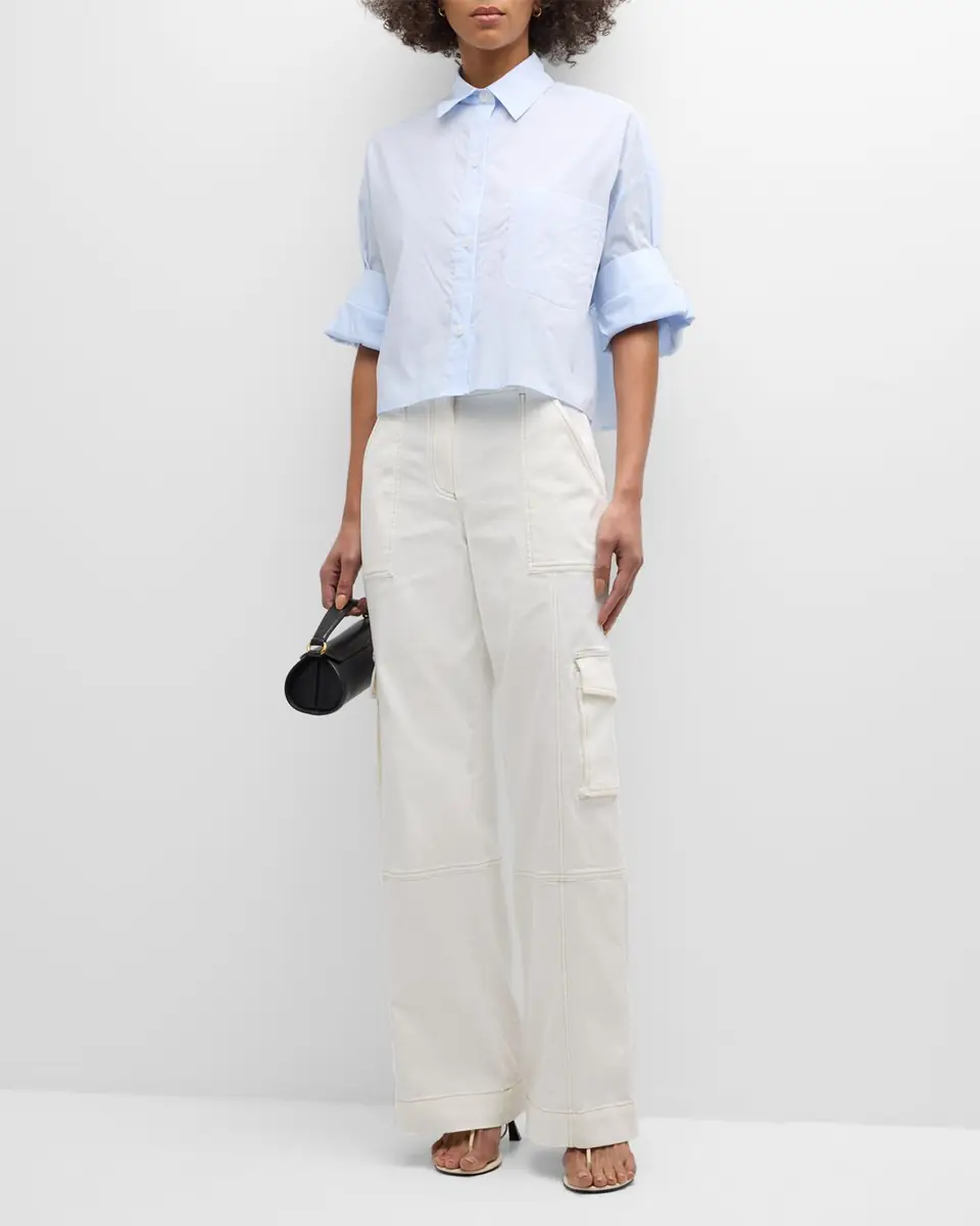 TWP Next Ex Cropped Shirt in Superfine Cotton | Thumbnail 25