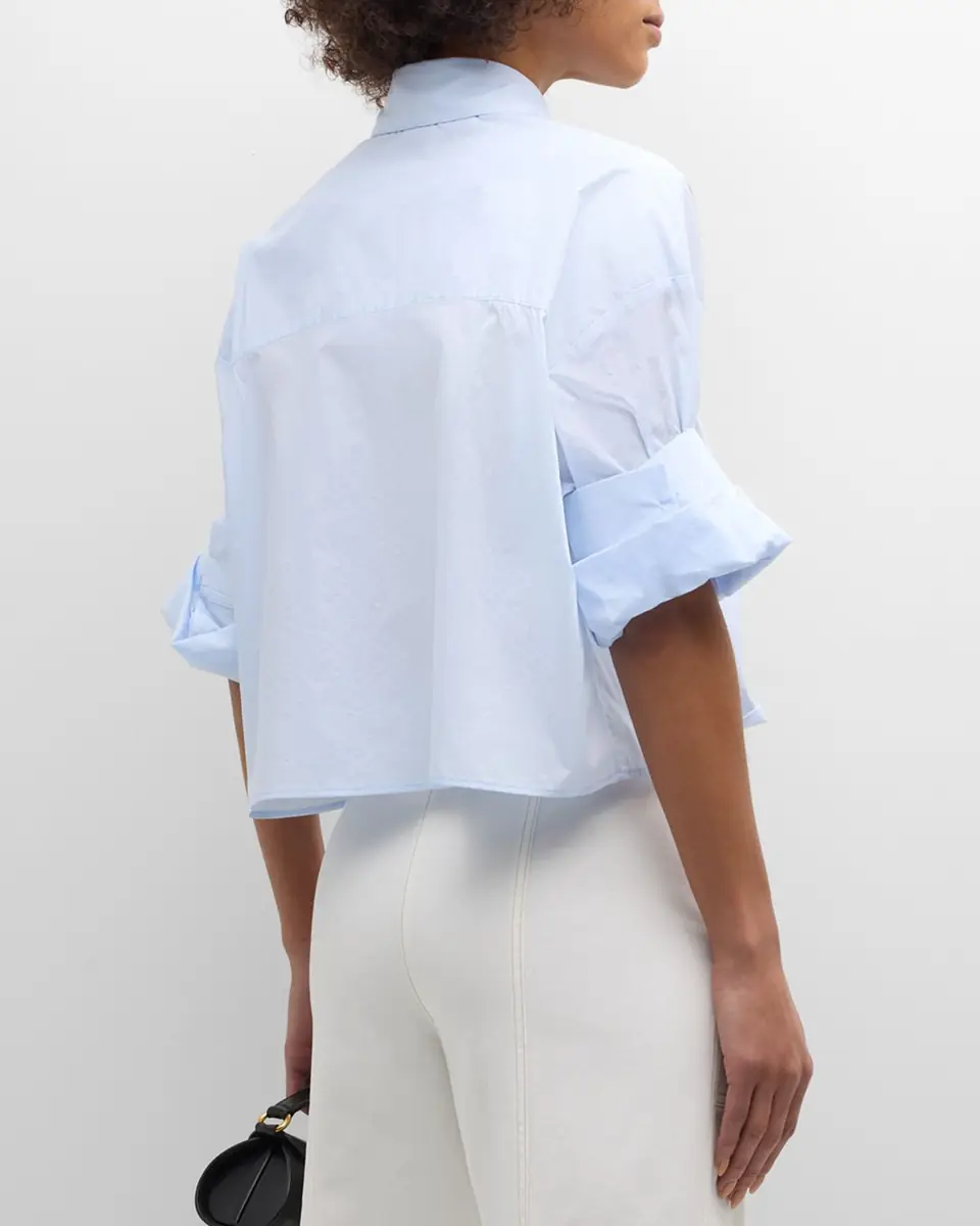 TWP Next Ex Cropped Shirt in Superfine Cotton | Thumbnail 26