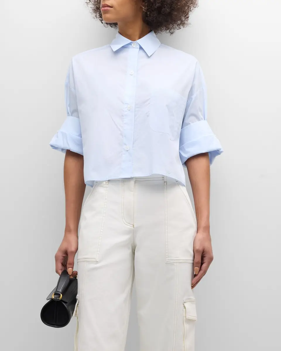 TWP Next Ex Cropped Shirt in Superfine Cotton | Thumbnail 27