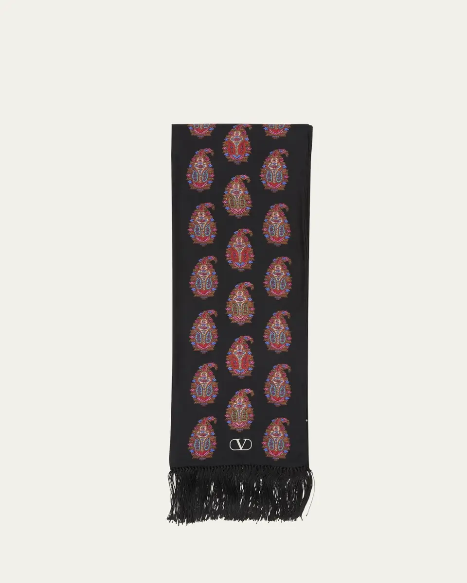 Valentino Garavani Paisley Twill Fringe Scarf | Thumbnail 4