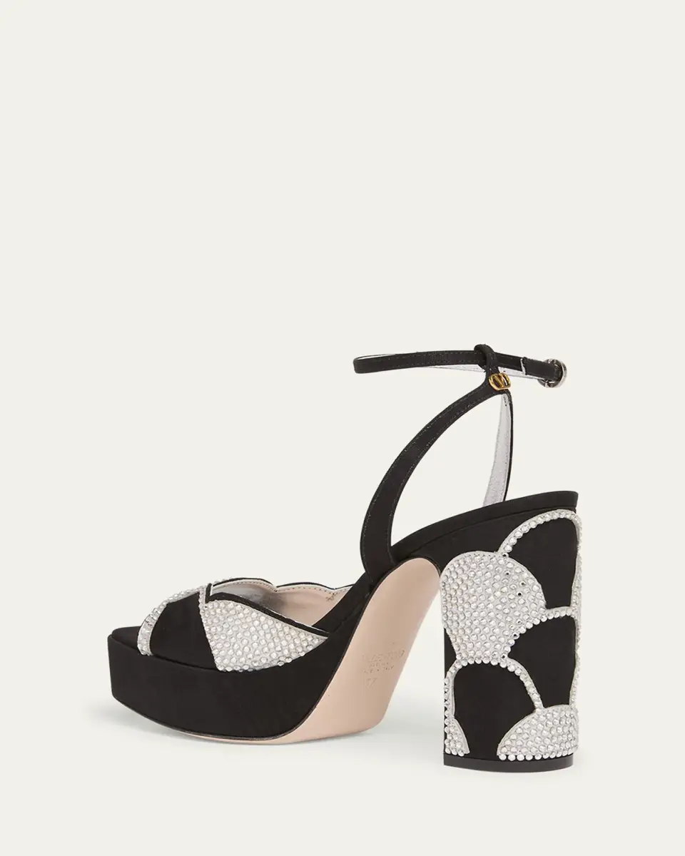 Valentino Garavani Bowow Strass Scallop Platform Sandals | Thumbnail 2 Valentino Garavani Bowow Strass Scallop Platform Sandals | Thumbnail 2