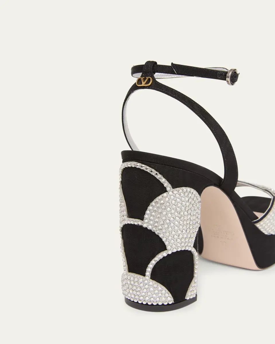 Valentino Garavani Bowow Strass Scallop Platform Sandals | Thumbnail 3 Valentino Garavani Bowow Strass Scallop Platform Sandals | Thumbnail 3