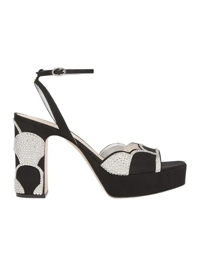 Bowow Strass Scallop Platform Sandals