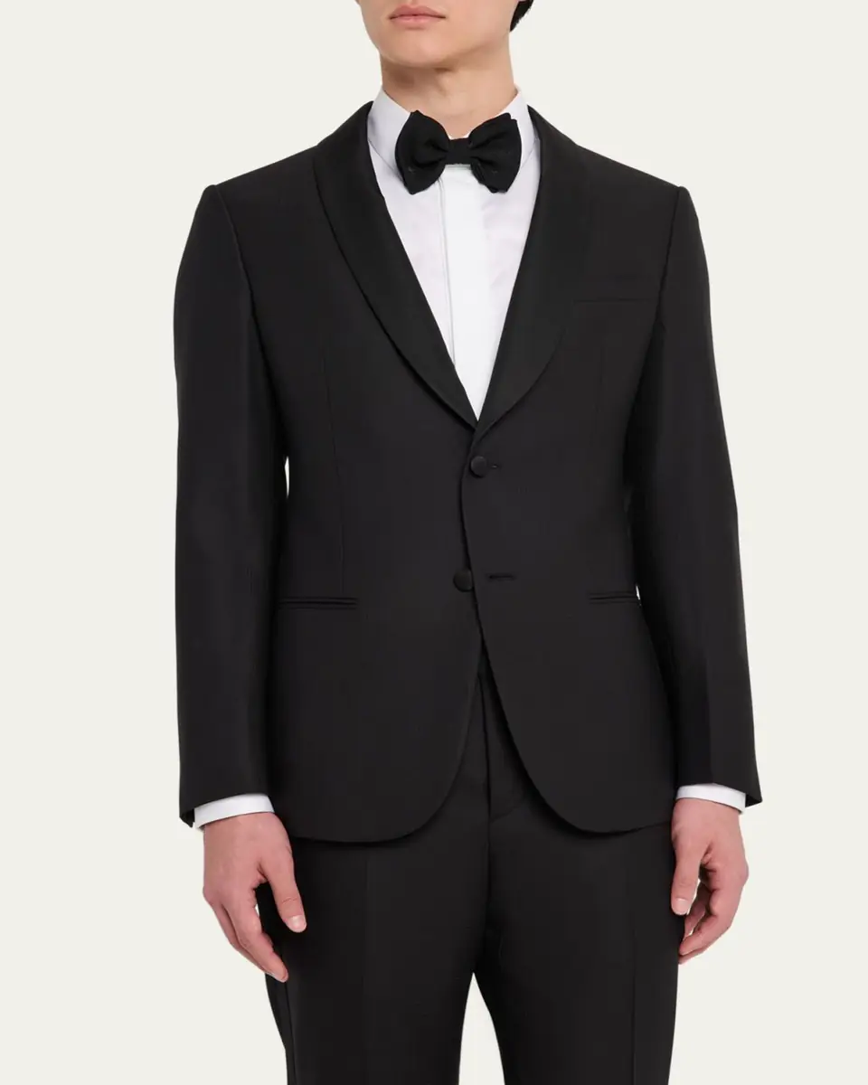 Giorgio Armani Men's Smoking Soho Shawl-Collar Tuxedo | Thumbnail 4 Giorgio Armani Men's Smoking Soho Shawl-Collar Tuxedo | Thumbnail 4