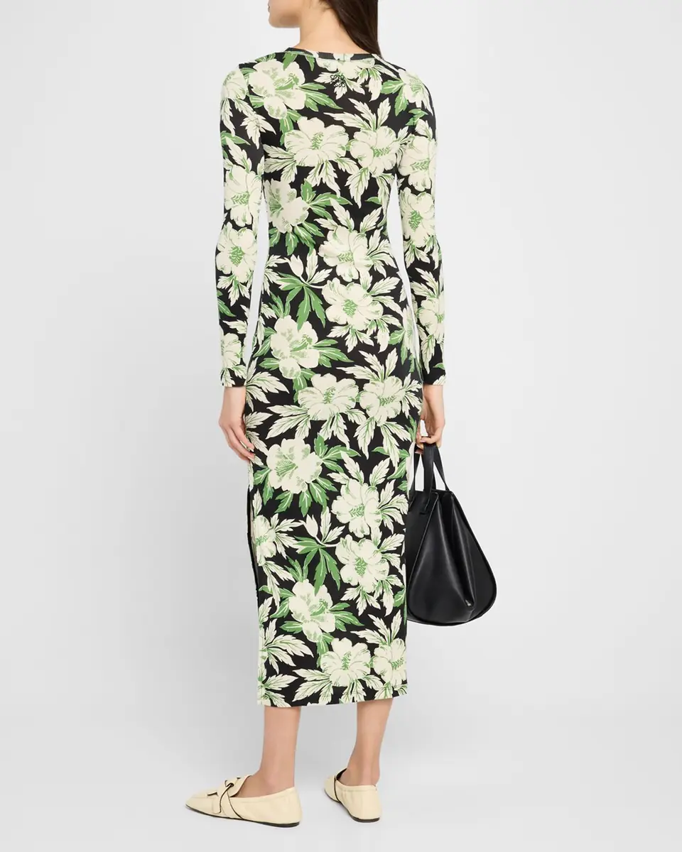 Loewe Floral Printed Mesh Tube Dress | Thumbnail 2