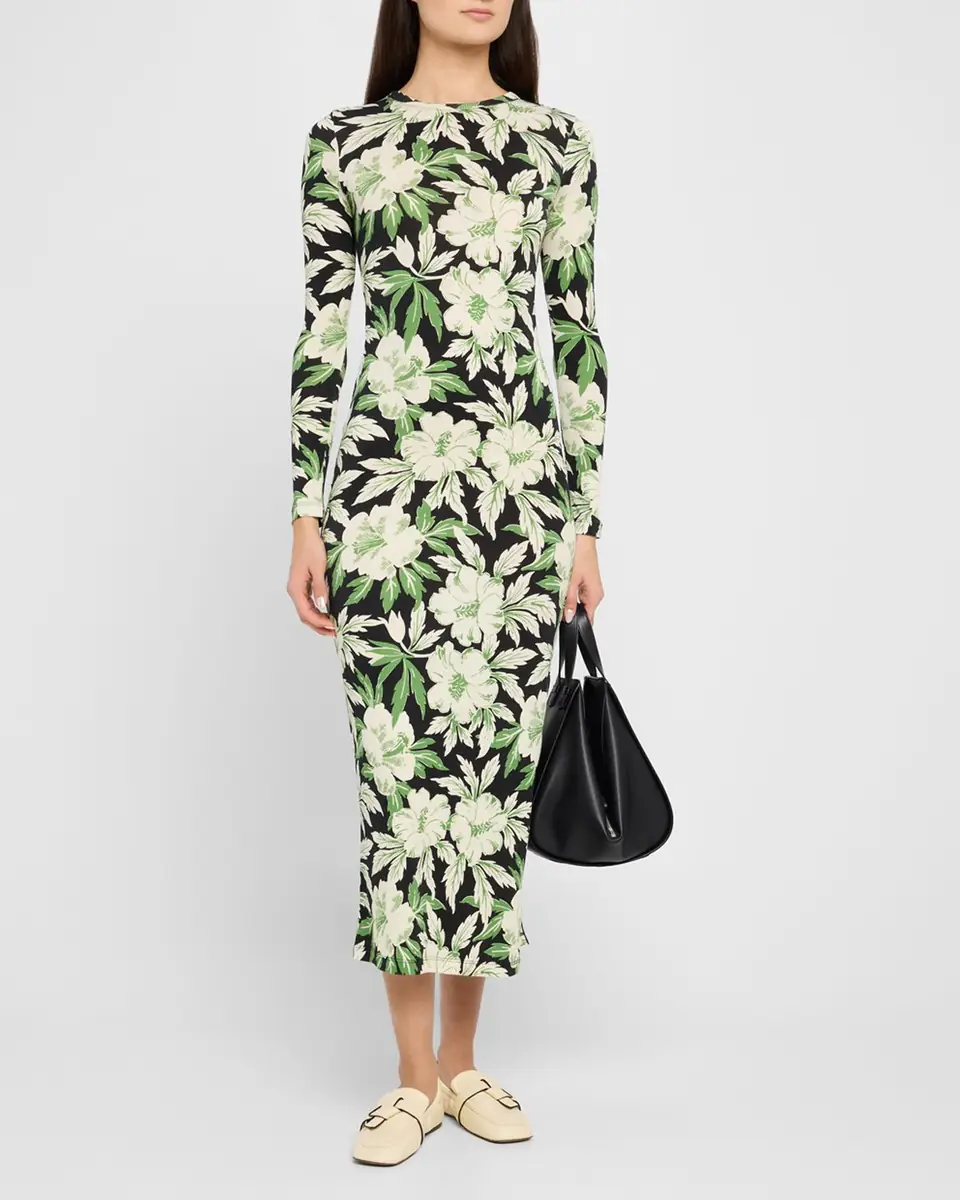 Loewe Floral Printed Mesh Tube Dress | Thumbnail 3