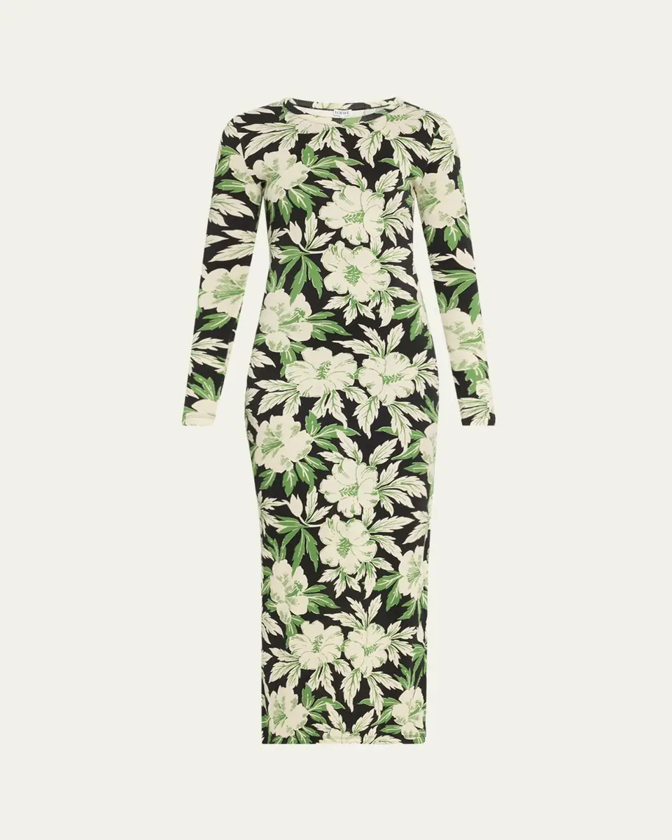 Loewe Floral Printed Mesh Tube Dress | Thumbnail 6