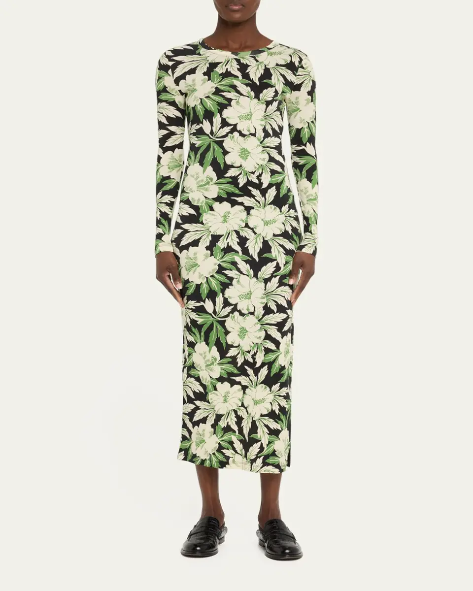 Loewe Floral Printed Mesh Tube Dress | Thumbnail 7