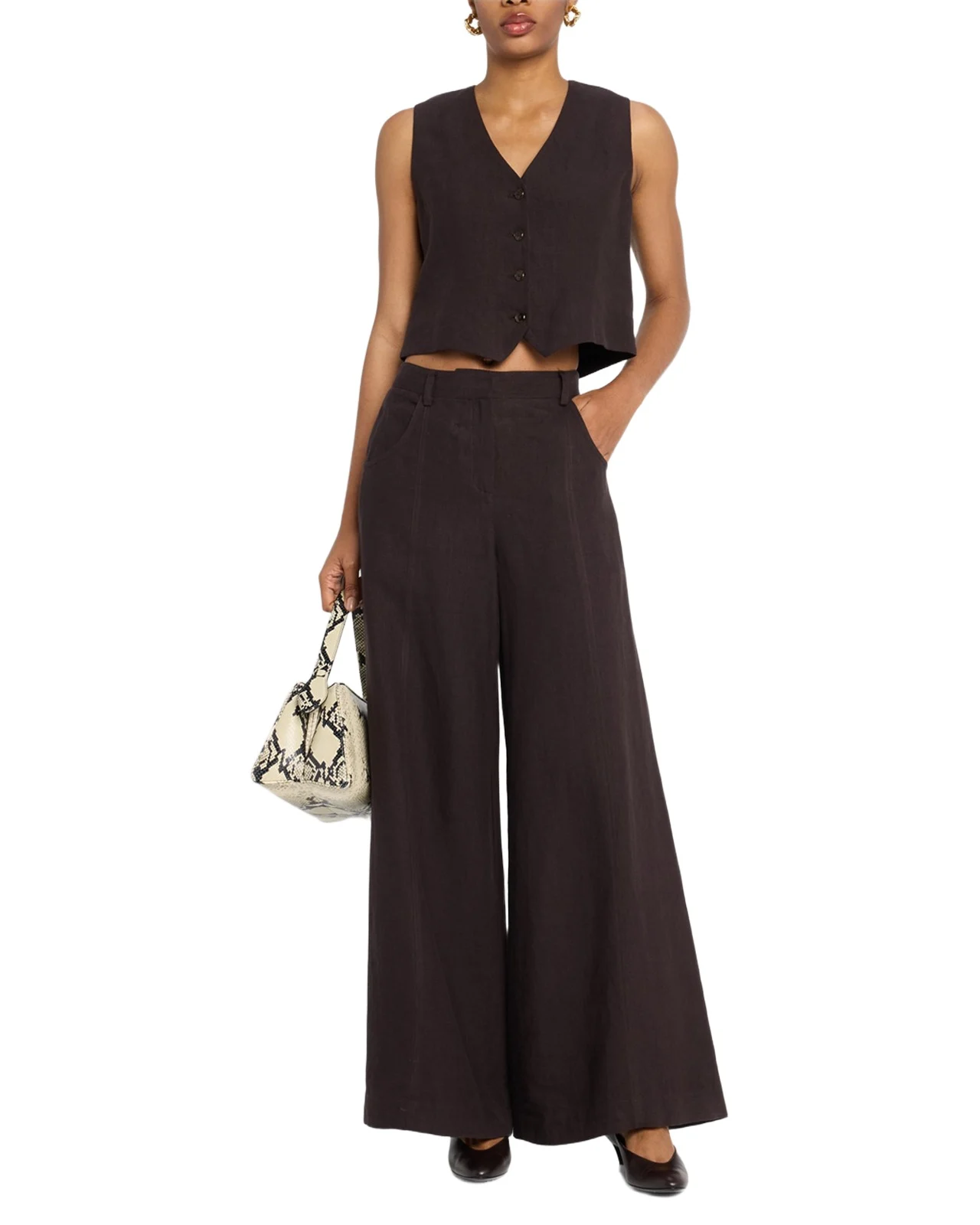Dees Wide-Leg Linen Trousers Dees Wide-Leg Linen Trousers
