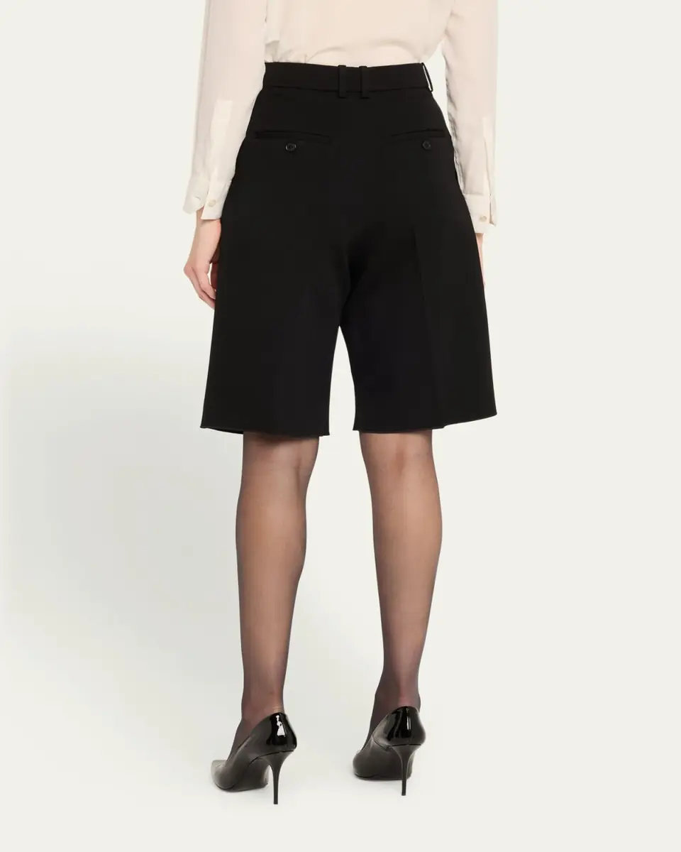 Saint Laurent Pleated Tailored Bermuda Shorts | Thumbnail 3