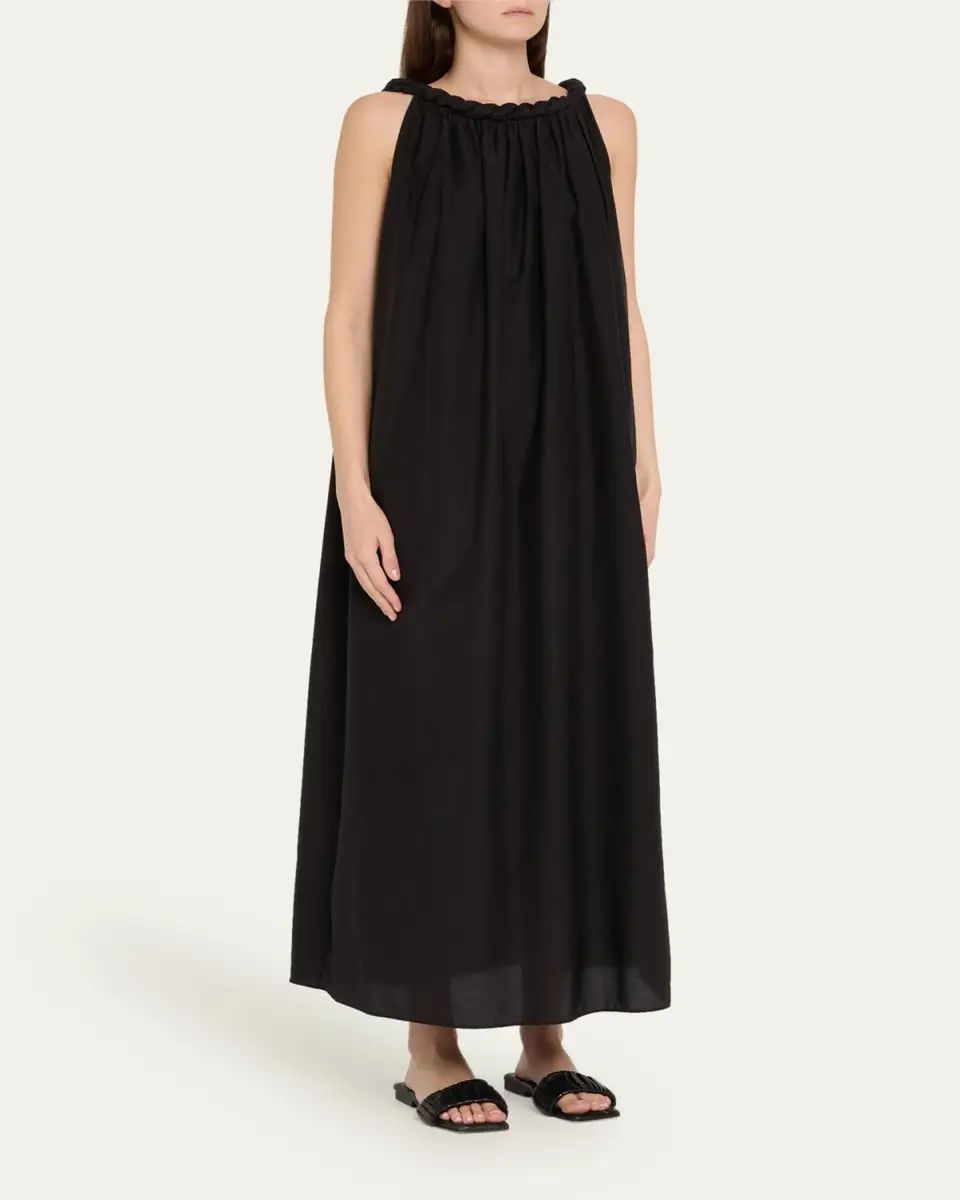 Loulou De Saison Kika Long Gathered Dress | Thumbnail 4 Loulou De Saison Kika Long Gathered Dress | Thumbnail 4