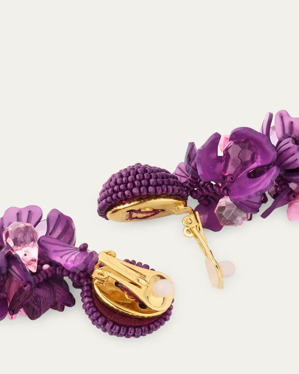 Oscar de la Renta Plexy and Raffia Flowers Earrings | Thumbnail 5 Oscar de la Renta Plexy and Raffia Flowers Earrings | Thumbnail 5