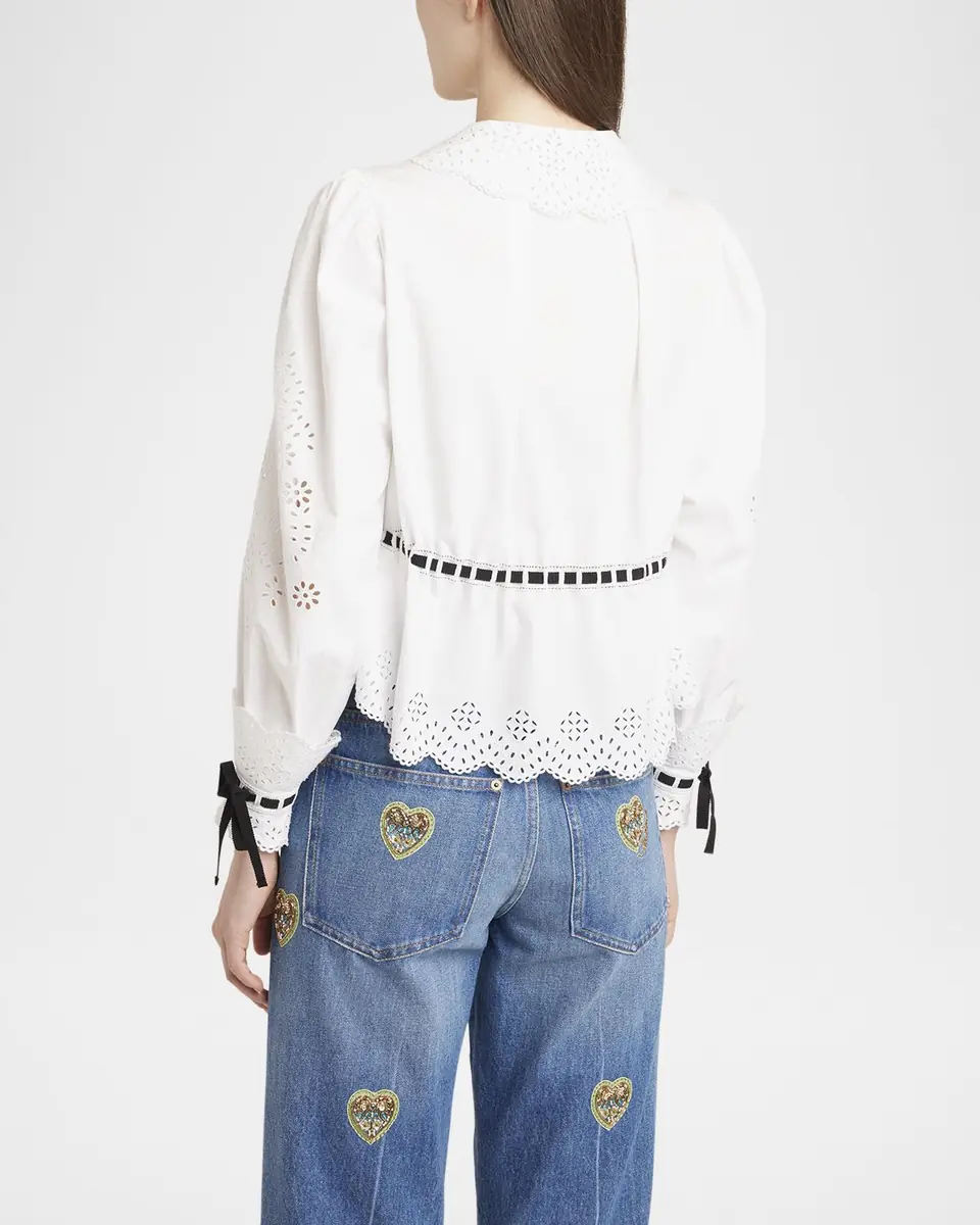 Valentino Garavani Eyelet-Embroidered Poplin Shirt | Thumbnail 2