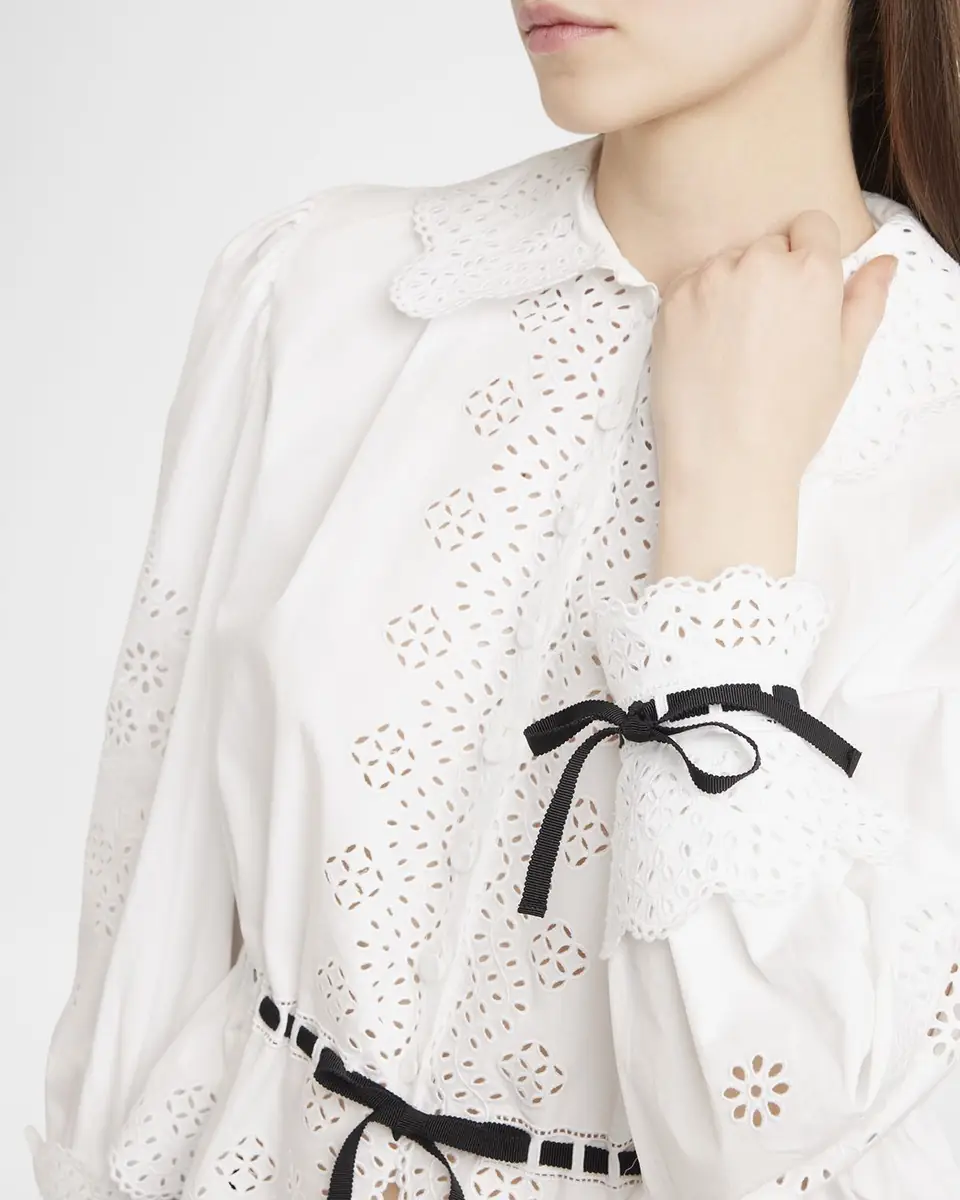 Valentino Garavani Eyelet-Embroidered Poplin Shirt | Thumbnail 4