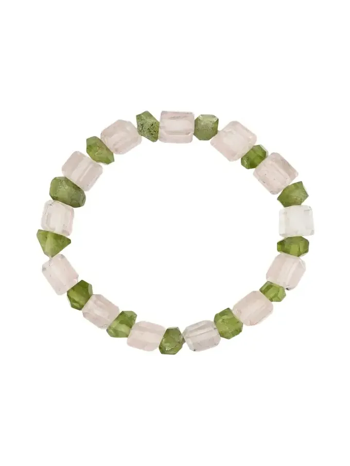 Gaia Rose Quartz & Peridot Stretch Bracelet