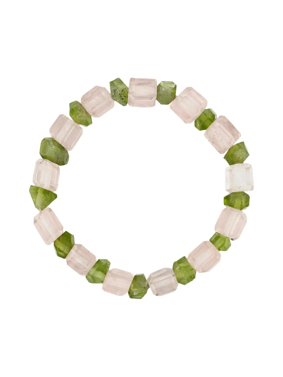JIA JIA Gaia Rose Quartz & Peridot Stretch Bracelet