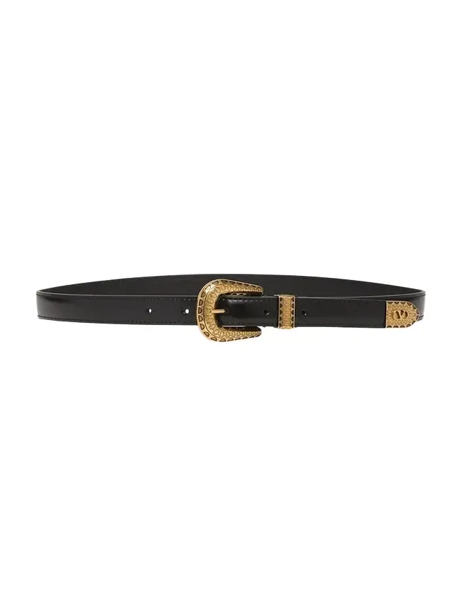 VLogo Signature Brushed Leather Belt, 20mm