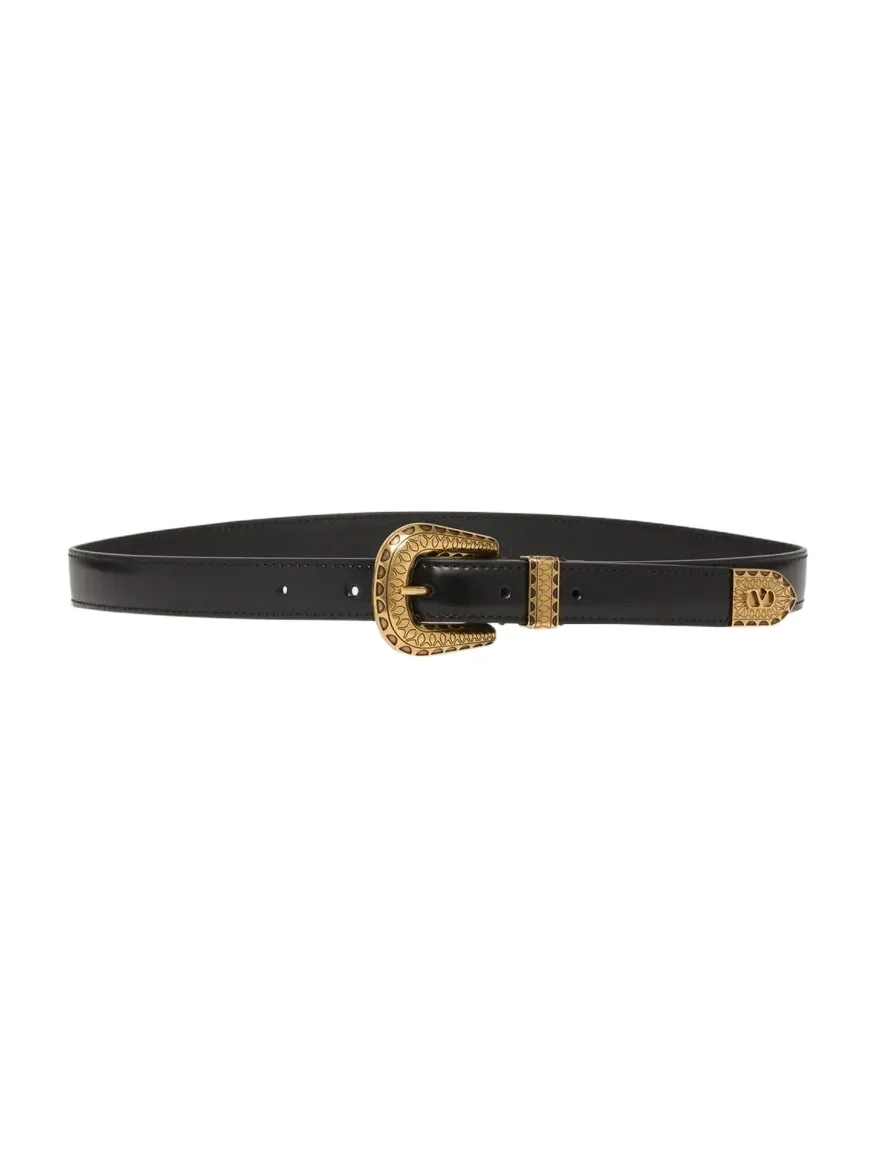 VLogo Signature Brushed Leather Belt, 20mm