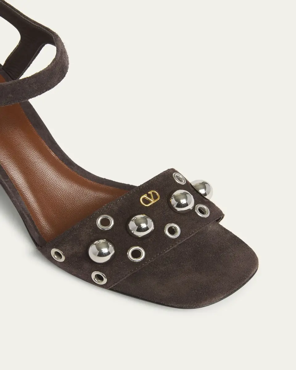 Valentino Garavani Nellcote VLogo Stud Leather Ankle-Strap Sandals | Thumbnail 5 Valentino Garavani Nellcote VLogo Stud Leather Ankle-Strap Sandals | Thumbnail 5