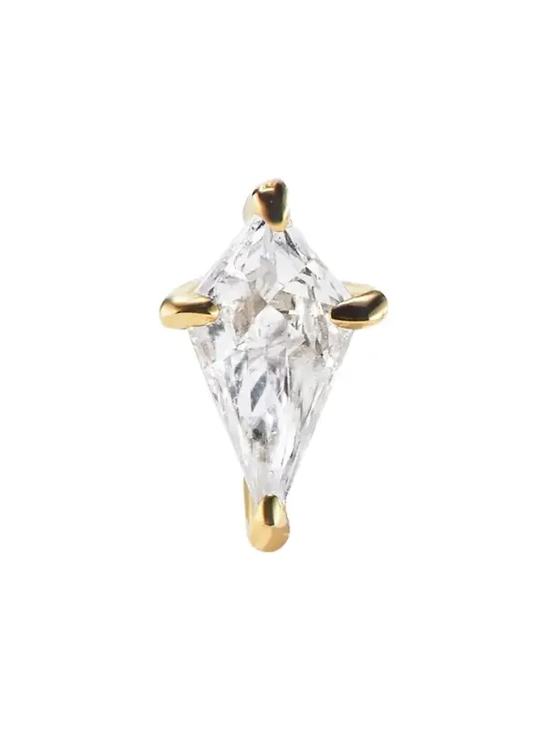 14K Yellow Gold Kite Diamond Stud Earring, Single 14K Yellow Gold Kite Diamond Stud Earring, Single