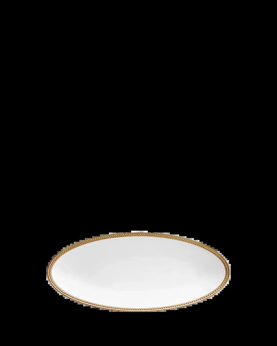 L'Objet Soie Tressee 24K Gold-Plated Oval Platter, 14" | Thumbnail 2 L'Objet Soie Tressee 24K Gold-Plated Oval Platter, 14" | Thumbnail 2