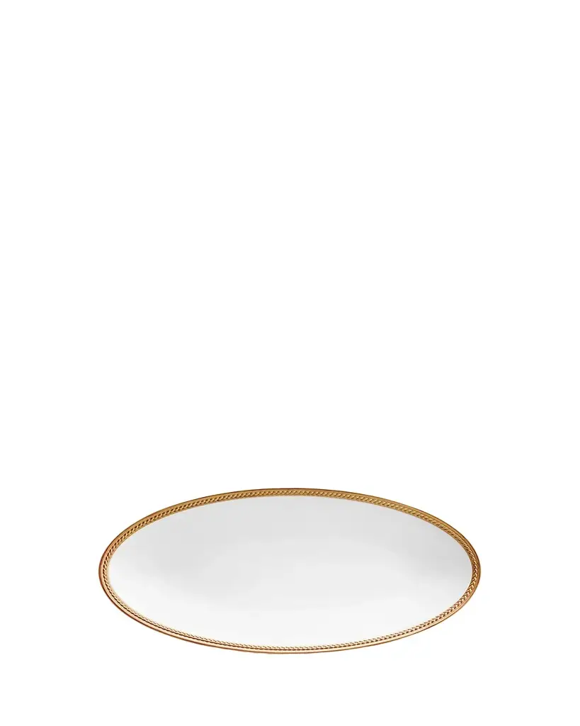 L'Objet Soie Tressee 24K Gold-Plated Oval Platter, 14"