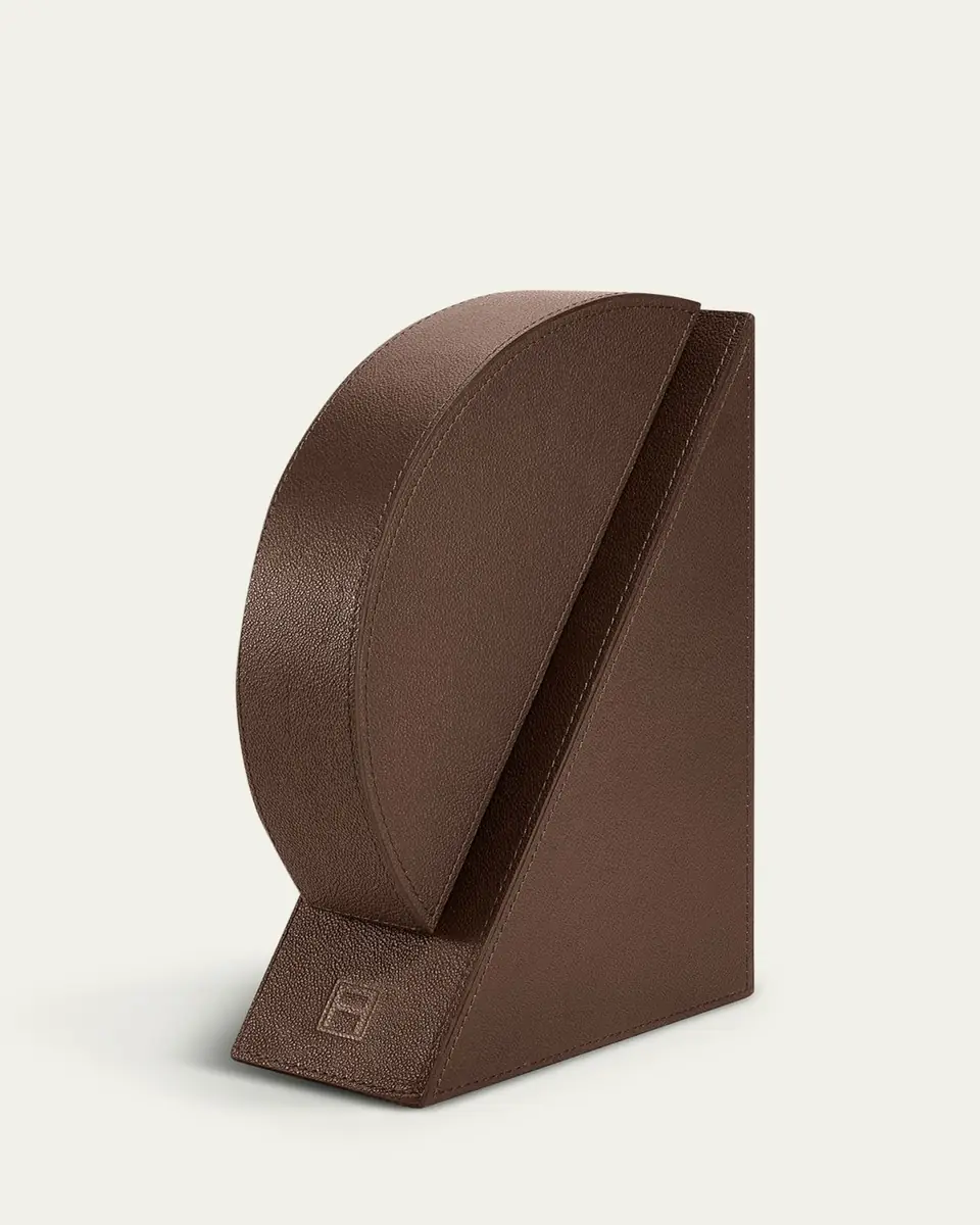 ASSOULINE Cubist R Leather Bookend | Thumbnail 2 ASSOULINE Cubist R Leather Bookend | Thumbnail 2