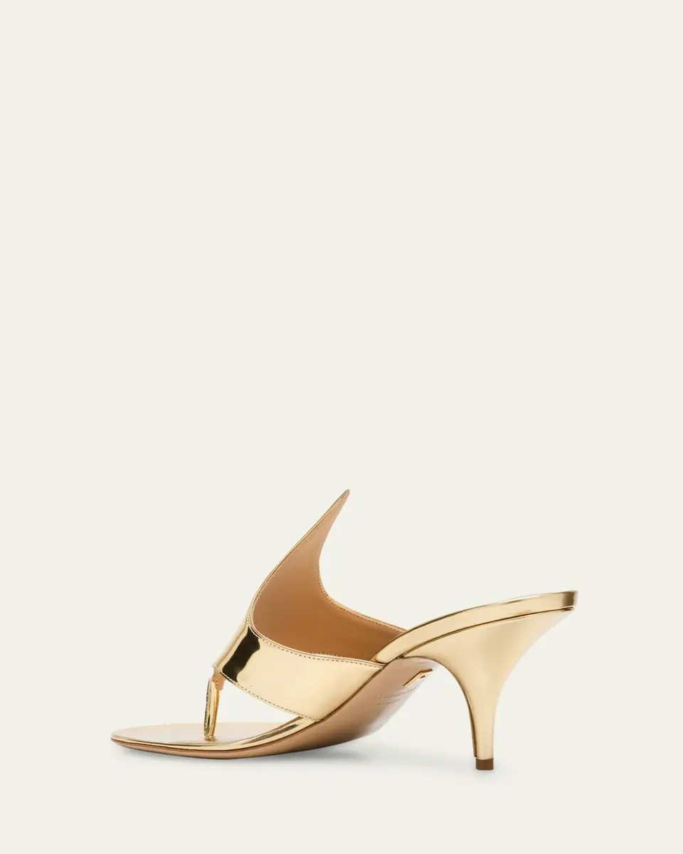 Ferragamo Lyrai Metallic Leather Thong Sandals | Thumbnail 4 Ferragamo Lyrai Metallic Leather Thong Sandals | Thumbnail 4