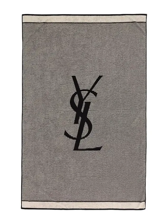 Saint Laurent Cassandre Striped Cotton Beach Towel