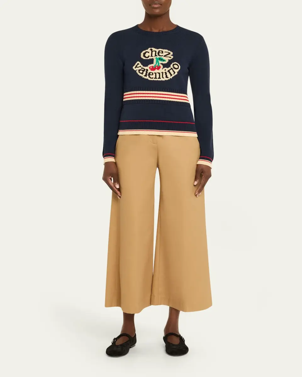 Valentino Garavani Chez Valentino Cherry Long-Sleeve Sweater | Thumbnail 2 Valentino Garavani Chez Valentino Cherry Long-Sleeve Sweater | Thumbnail 2