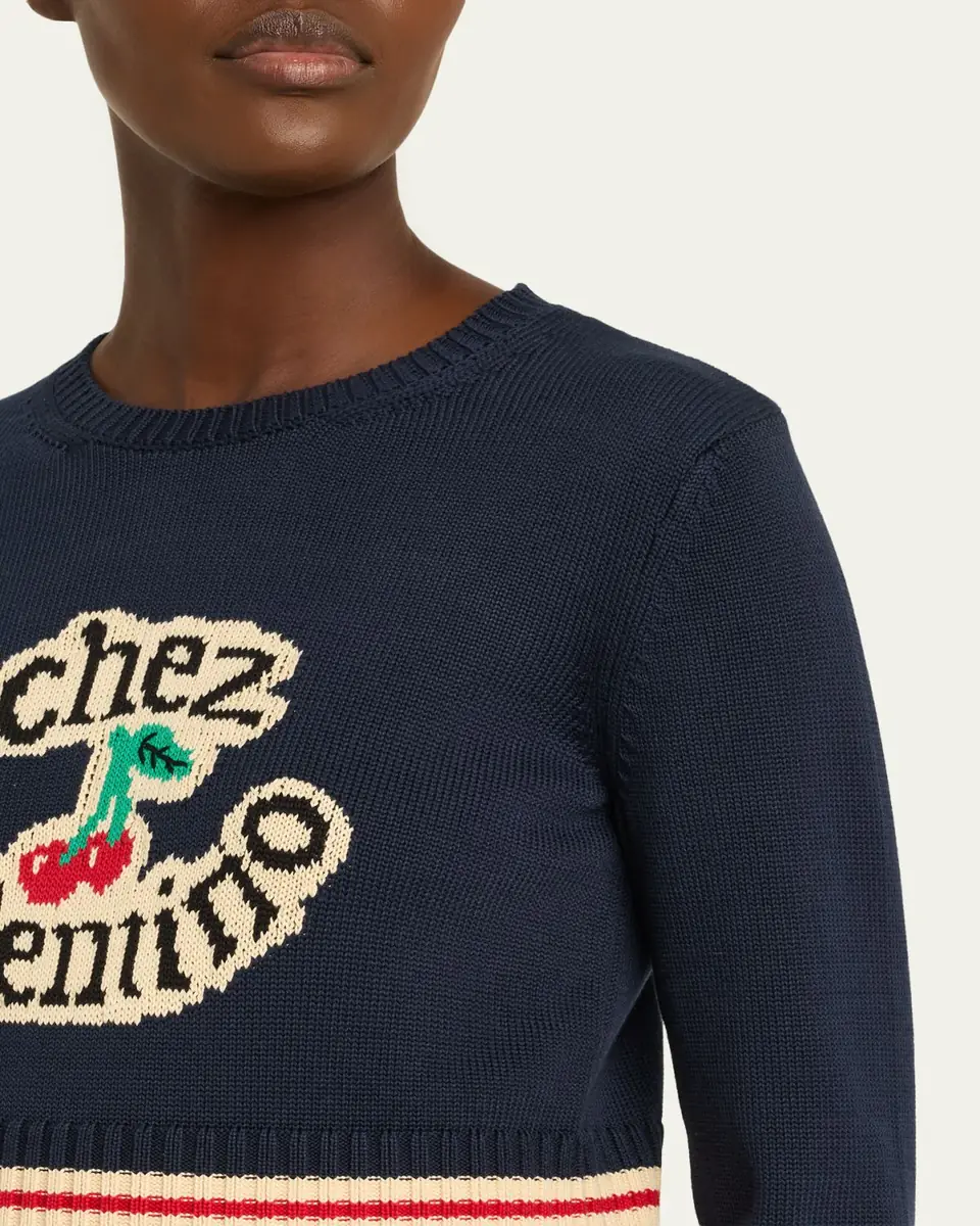 Valentino Garavani Chez Valentino Cherry Long-Sleeve Sweater | Thumbnail 5 Valentino Garavani Chez Valentino Cherry Long-Sleeve Sweater | Thumbnail 5