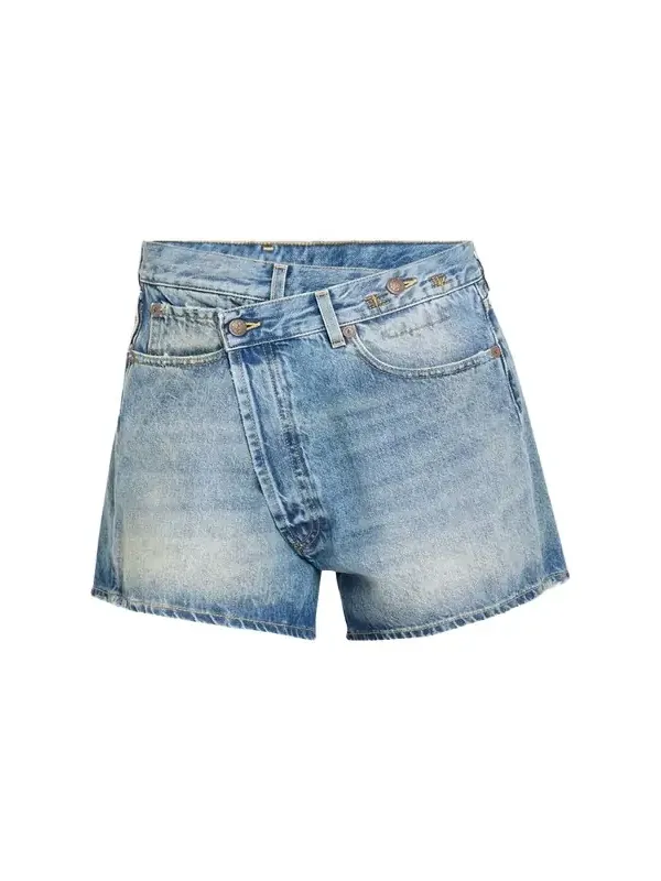 Crossover Denim Shorts