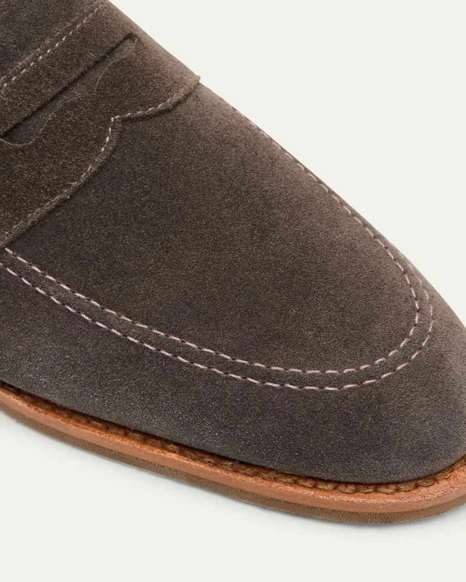 Allen Edmonds Reserve Men's Roman Suede Contrast-Sole Penny Loafers | Thumbnail 3
