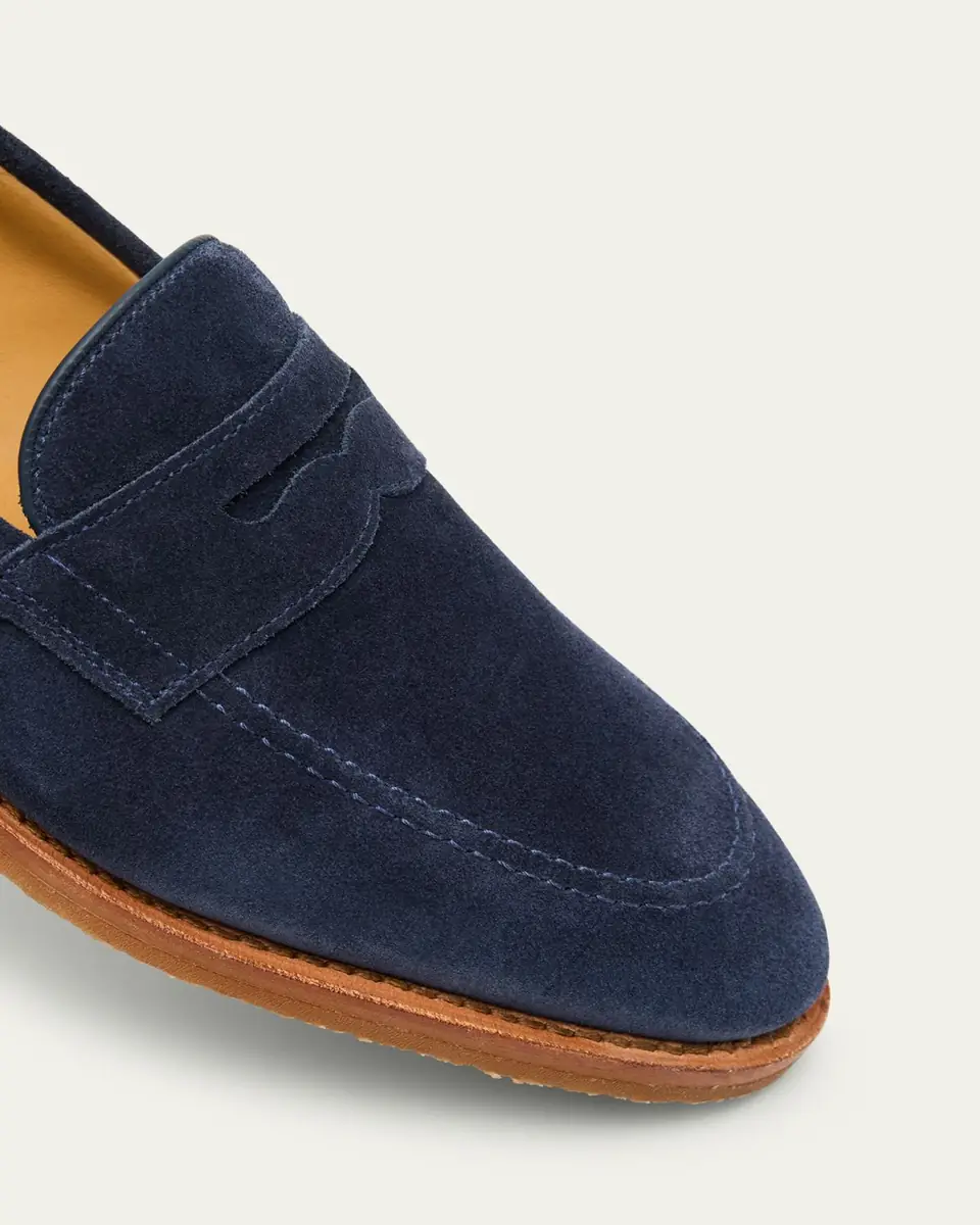 Allen Edmonds Reserve Men's Roman Suede Contrast-Sole Penny Loafers | Thumbnail 10