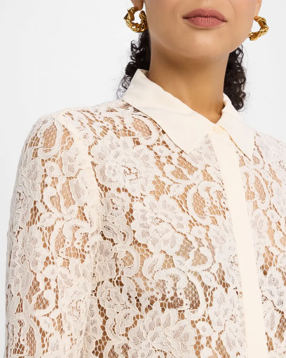 L'Agence Maia Lace Button-Front Blouse | Thumbnail 9