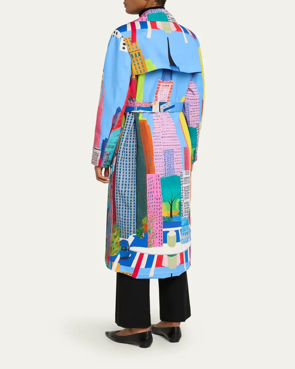 Libertine NYC Cityscape-Print Belted Long Trench Coat | Thumbnail 3 Libertine NYC Cityscape-Print Belted Long Trench Coat | Thumbnail 3